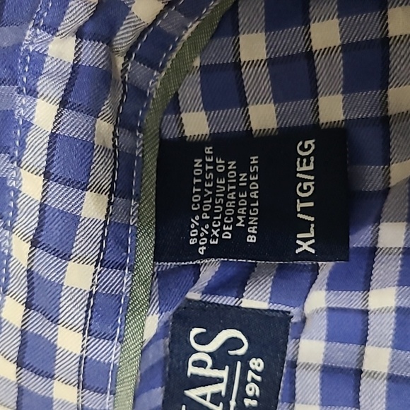 CHAPS Blue & White Checkered Button Down Long Sleeve Shirt - Size XL - Picture 10 of 16